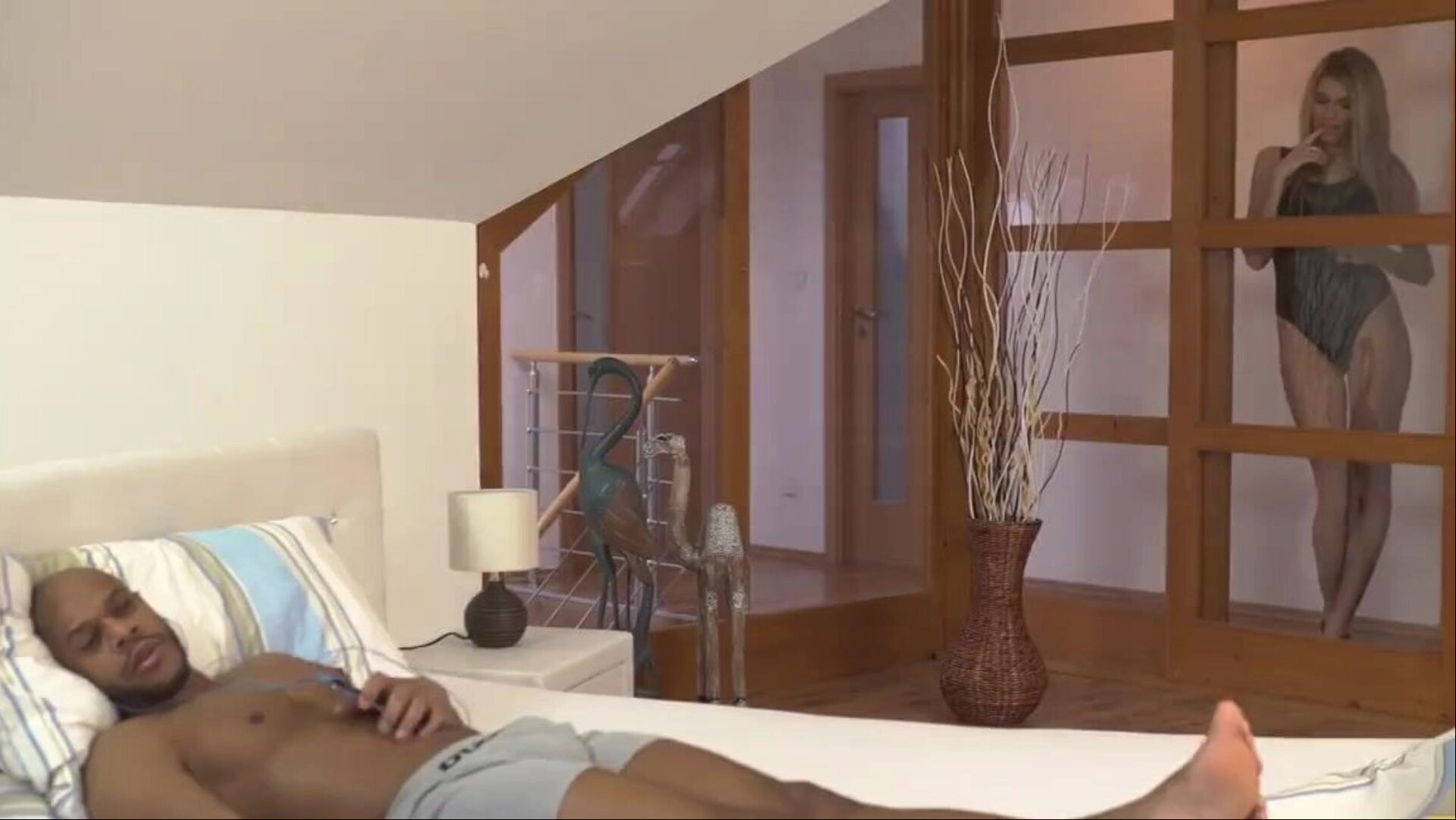 BLACK4K. Interracial fuck-a-thon of blond coquette and fortunate afro fellah